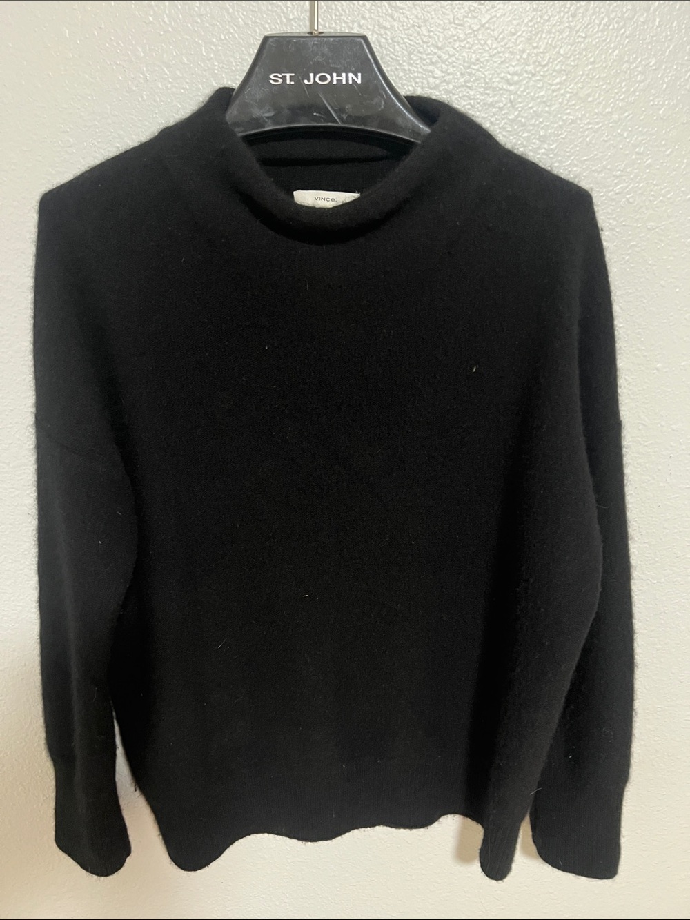 100% Cashmere Black Mock Turtleneck Sweater sz MM